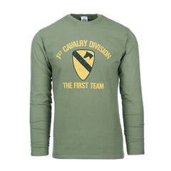 Tricou First Cavalry Division Mânecă Lungă Verde Fostex - Spiritul Cavaleriei