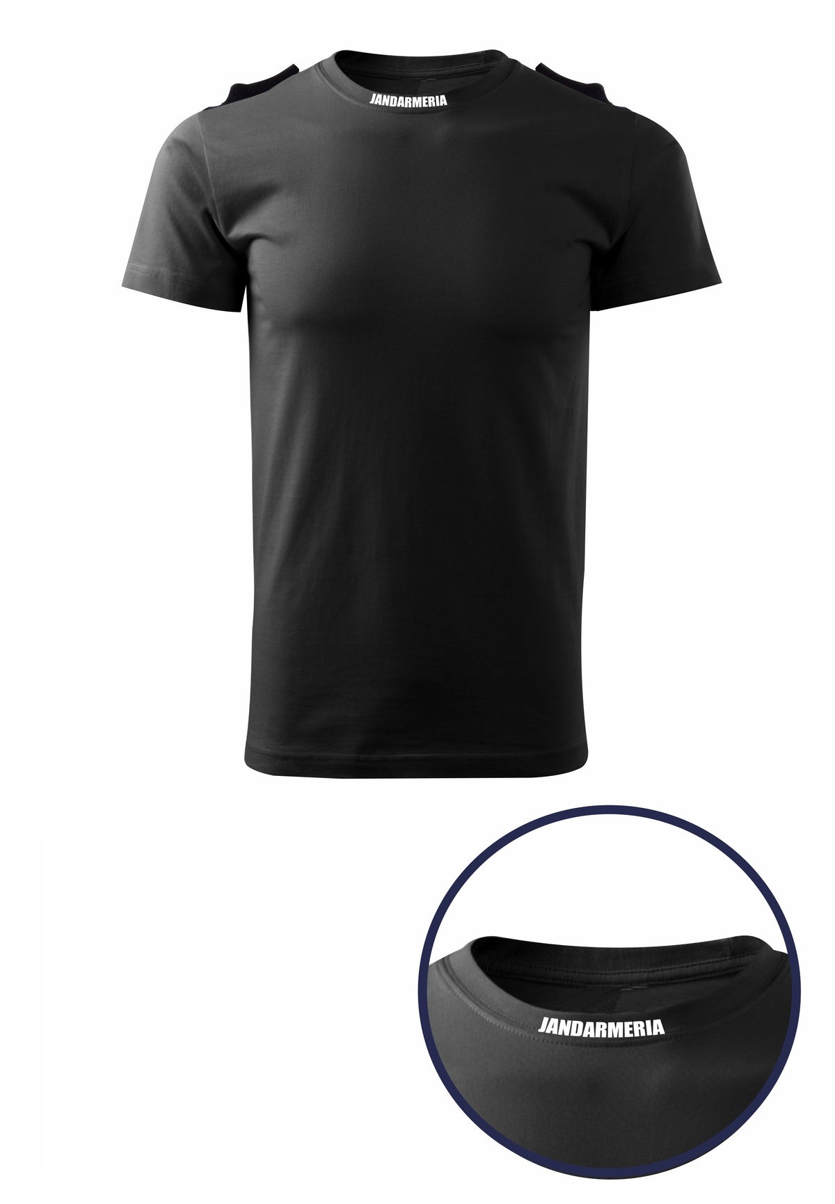 Tricou Glat NEGRU - Jandarmeria Română
