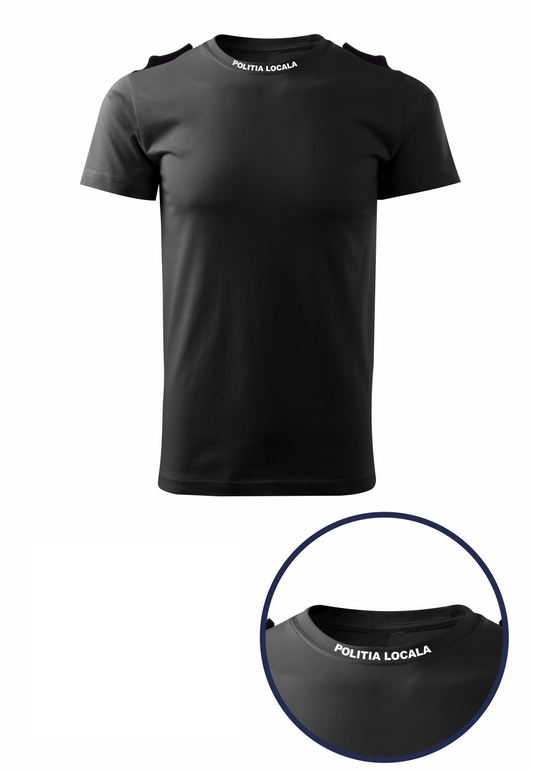 Tricou Glat Negru Poliția Locală - Confort & Profesionalism Maxim