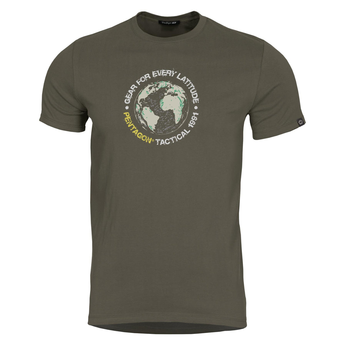 Tricou Globe T-Shirt RAL7013 Pentagon Tactical - Performanță și Ventilație Optimă în orice Mediu