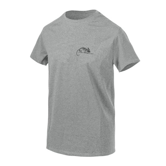 Tricou Helikon-Tex Logo Mid Grey Melange din Bumbac