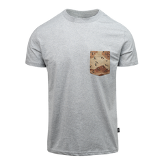 Tricou Helikon-Tex Mid Grey Melange cu Buzunar 6-Color Desert