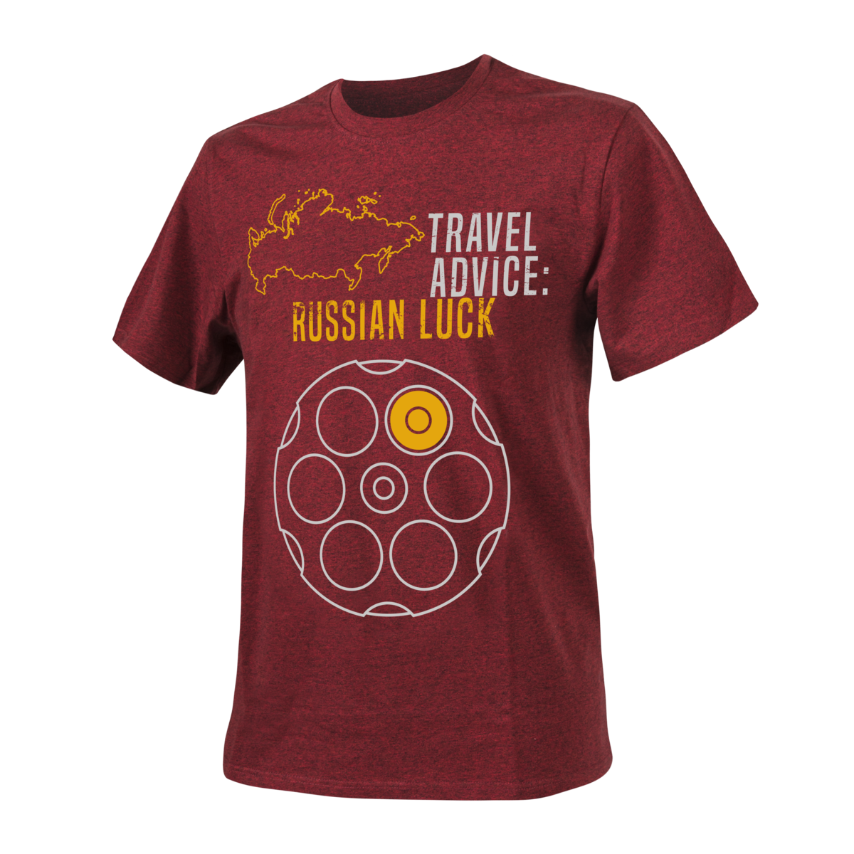 Tricou Helikon-Tex Travel Advice Russian Luck Roșu Melanj