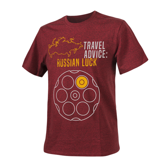 Tricou Helikon-Tex Travel Advice Russian Luck Roșu Melanj