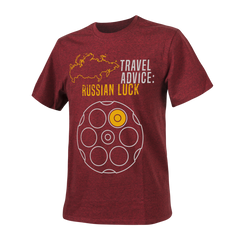 Tricou Helikon-Tex Travel Advice Russian Luck Roșu Melanj