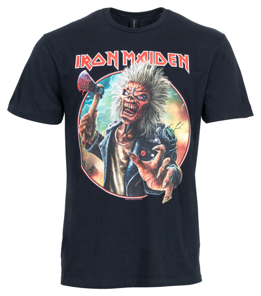 Tricou Iron Maiden Axe Eddie Circle - Ediție Aniversară Bumbac