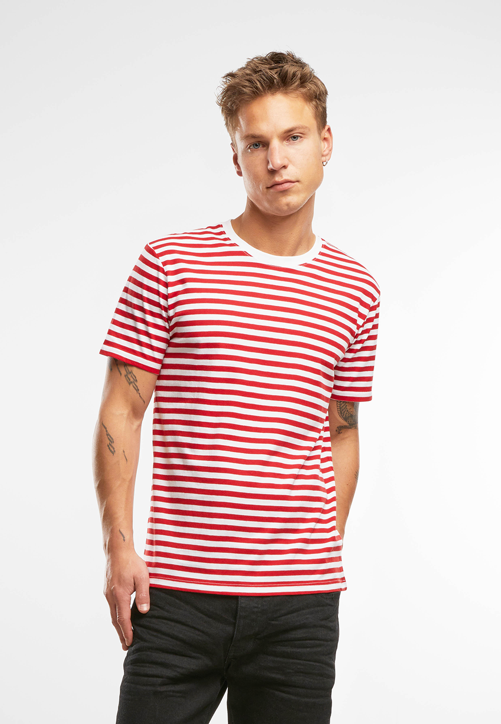 Tricou Jerseyshirt Stripe Tee Red White Brandit - Stil Casual Versatil