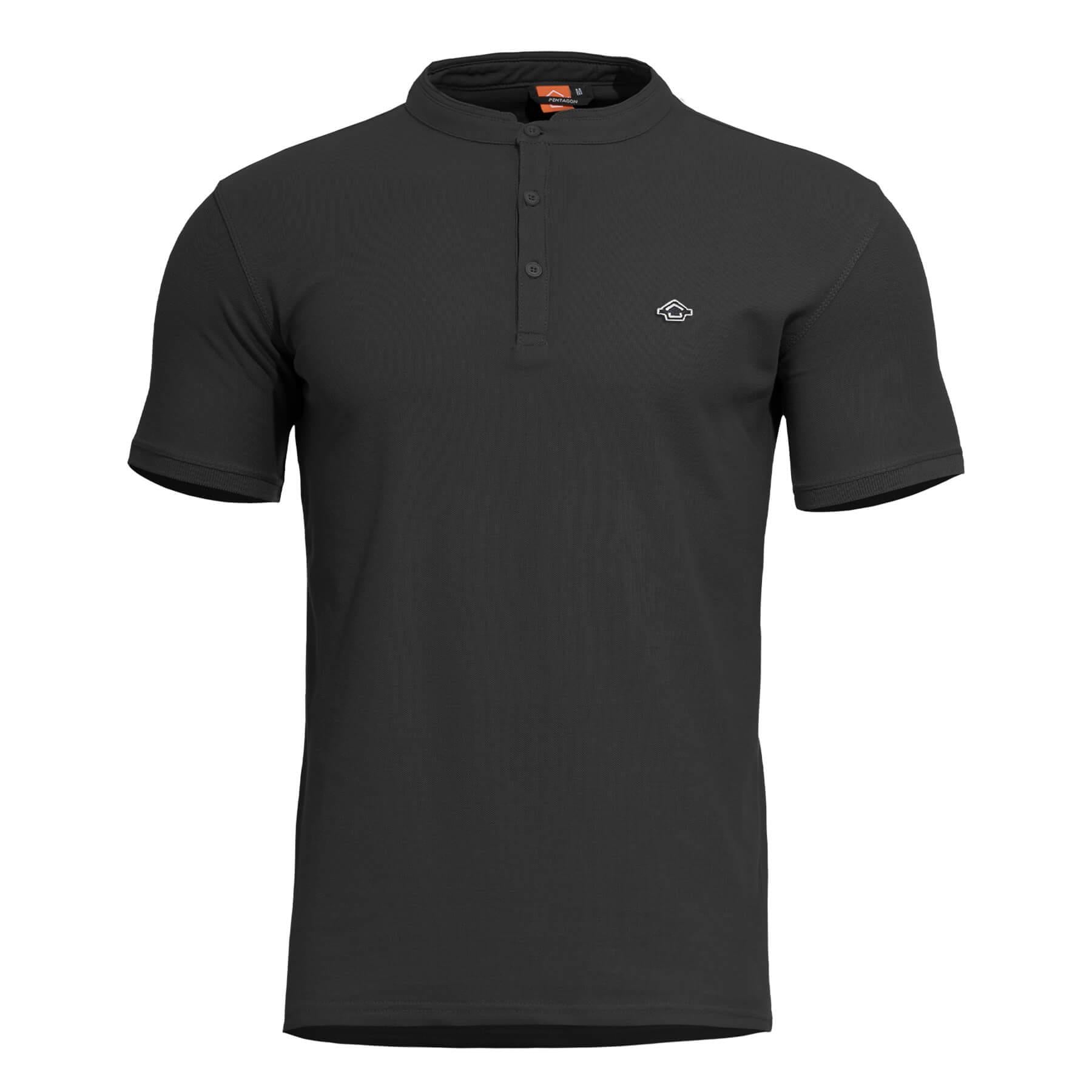 Tricou Levantes Henley T-Shirt Black Pentagon Tactical - Performanță și Ventilație Optimă în orice Mediu