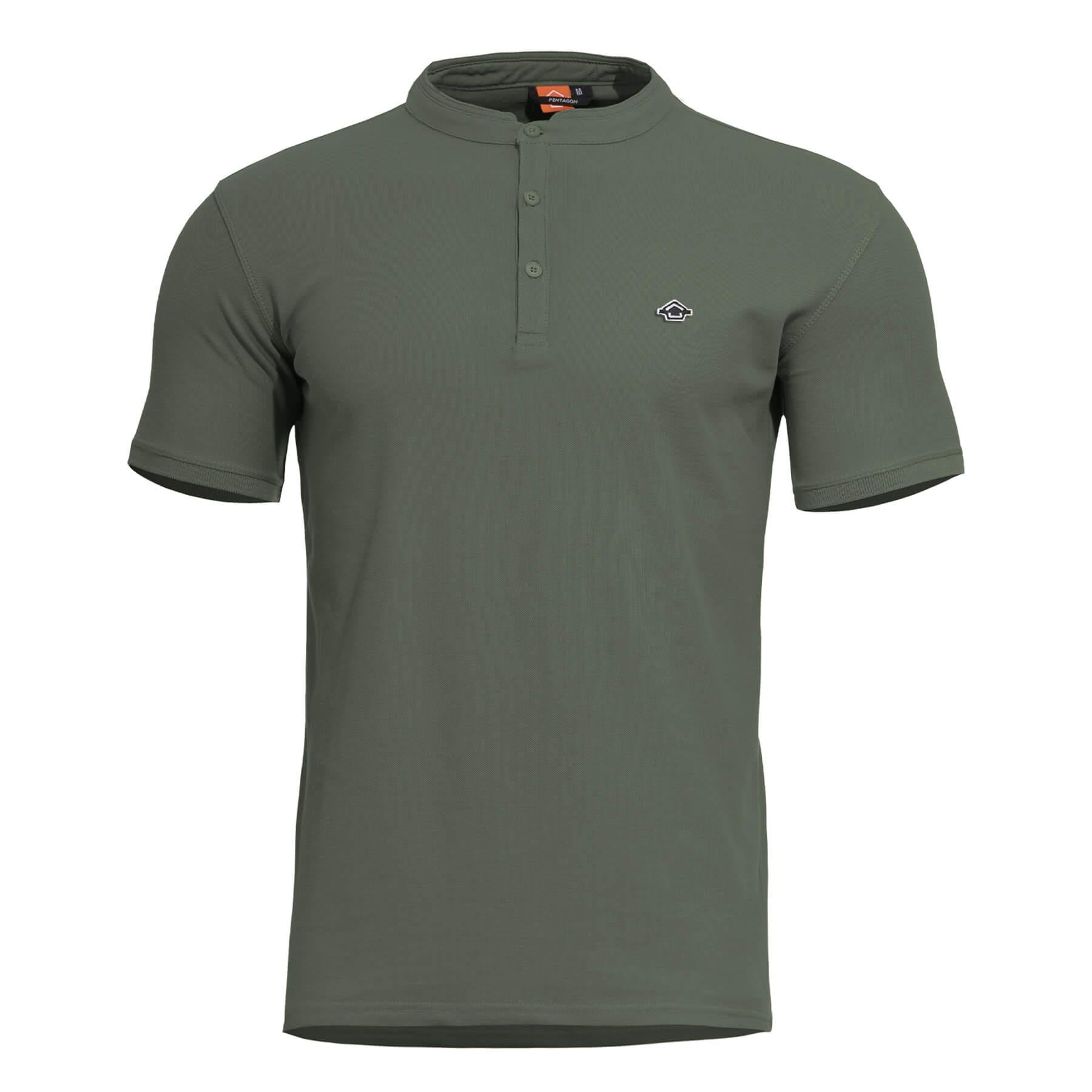 Tricou Levantes Henley T-Shirt Camo Green Pentagon Tactical - Performanță și Ventilație Optimă în orice Mediu