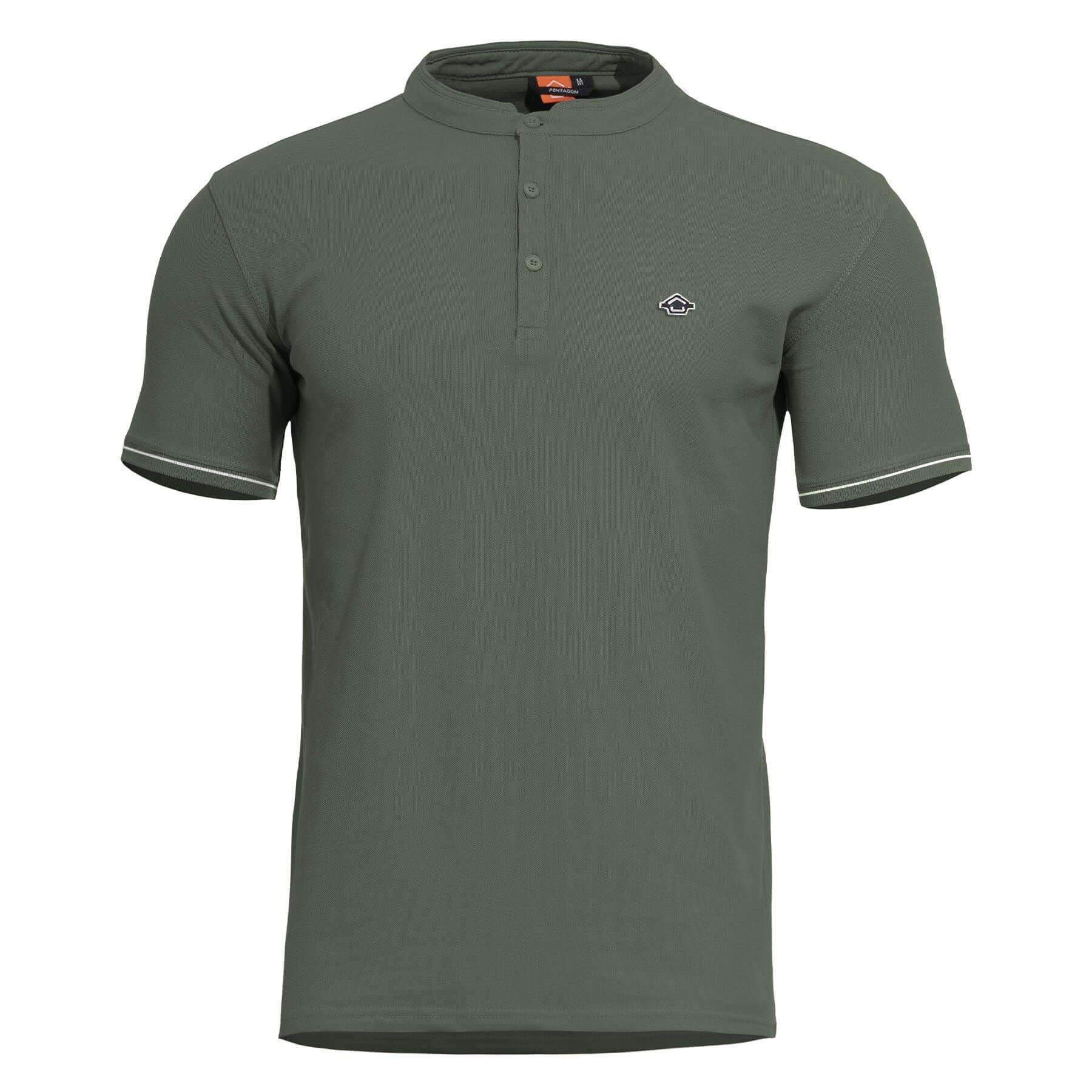Tricou Levantes Henley T-Shirt Stripes -Str Camo Green Pentagon Tactical - Performanță și Discreție în orice Mediu