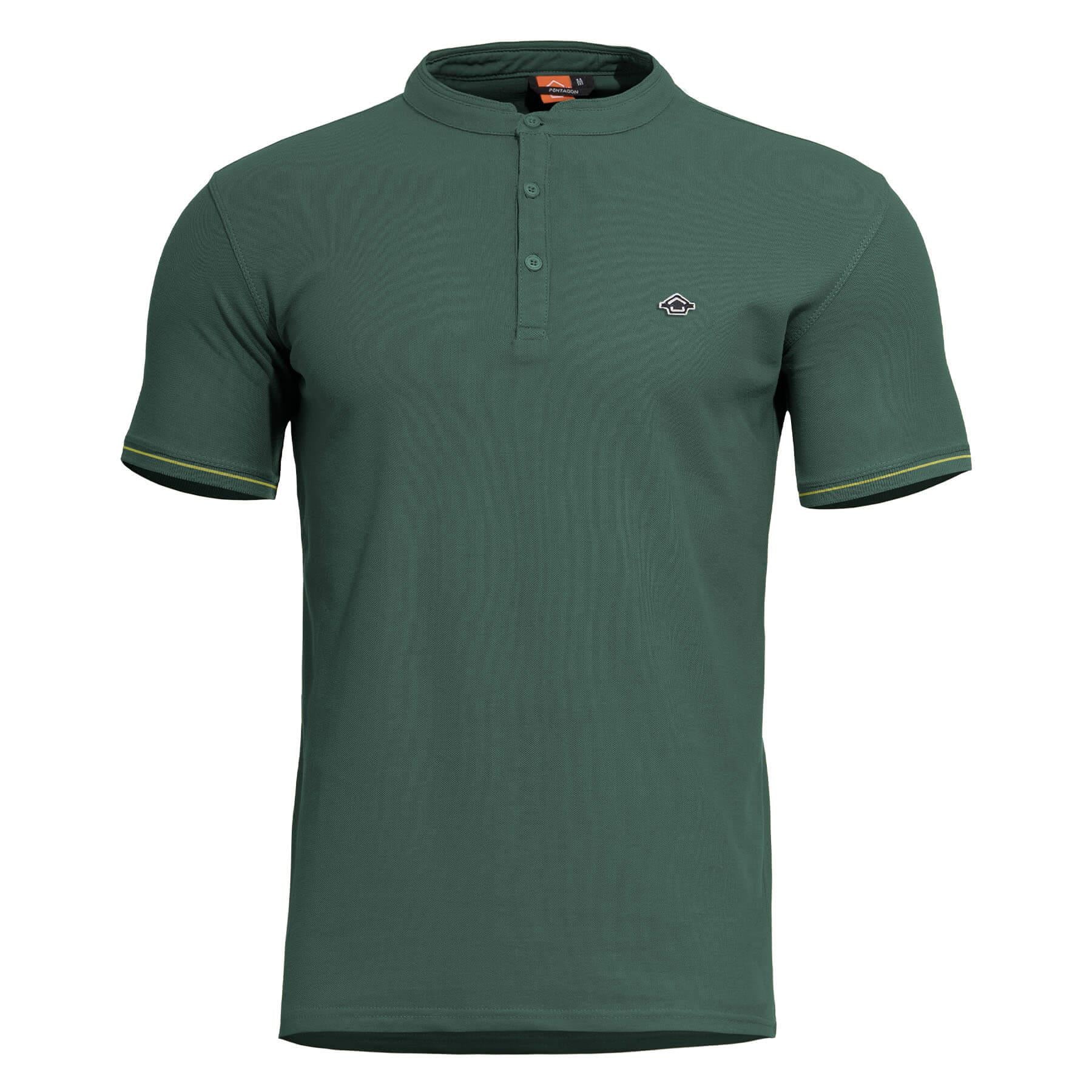 Tricou Levantes Henley T-Shirt Stripes -Str Springbok Green Pentagon Tactical - Performanță Discretă și Confort Adaptabil