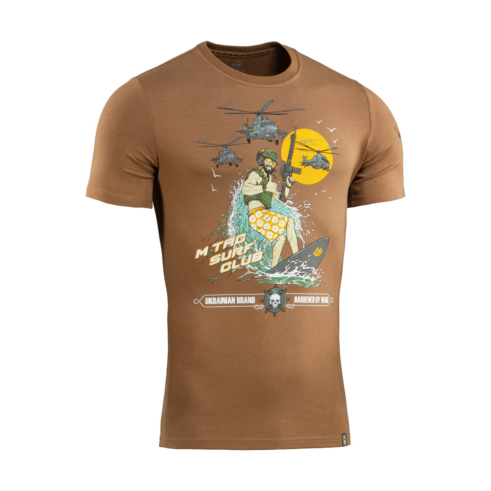 Tricou M-Tac Surf Club - Coyote Brown, Bumbac Elastic