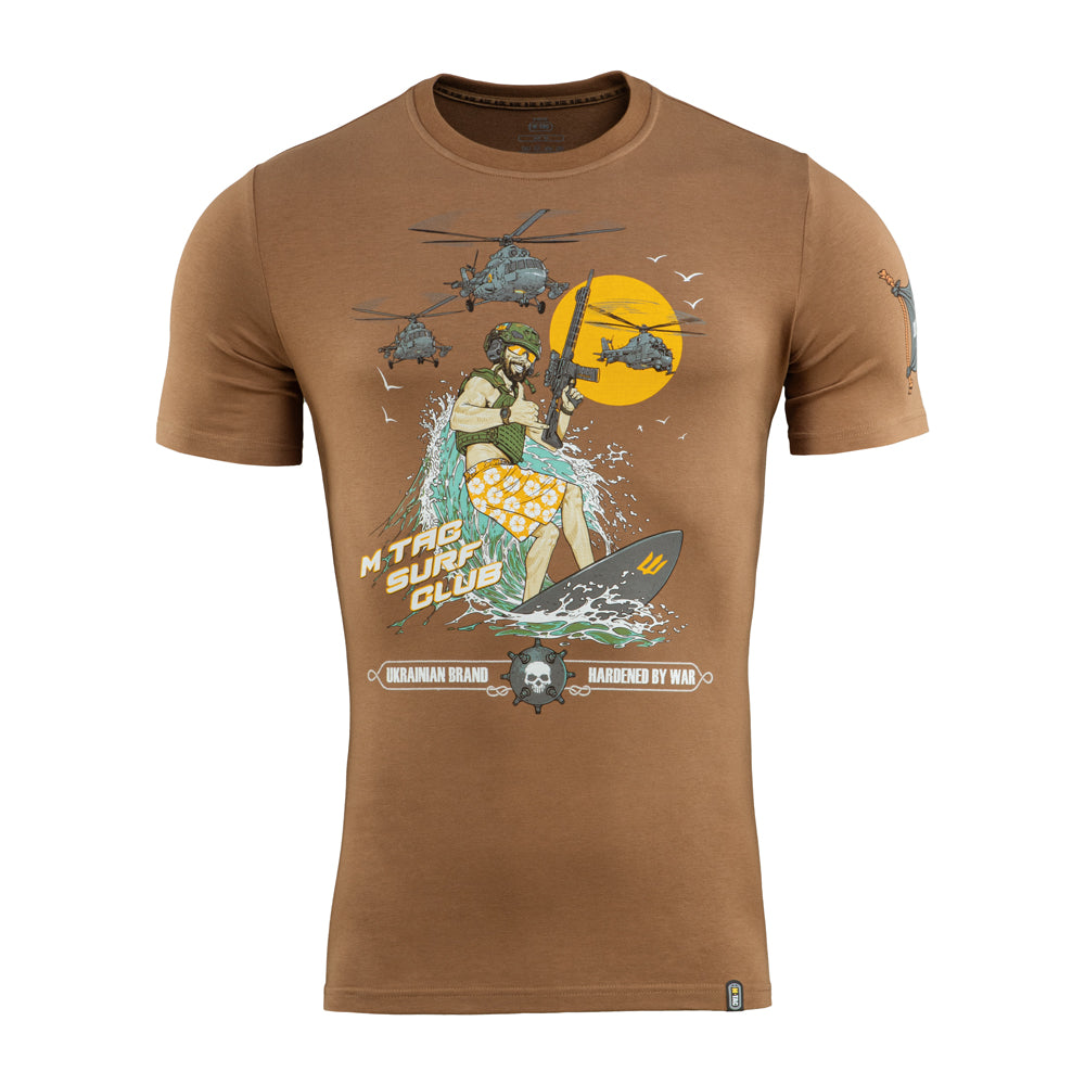 Tricou M-Tac Surf Club - Coyote Brown, Bumbac Elastic