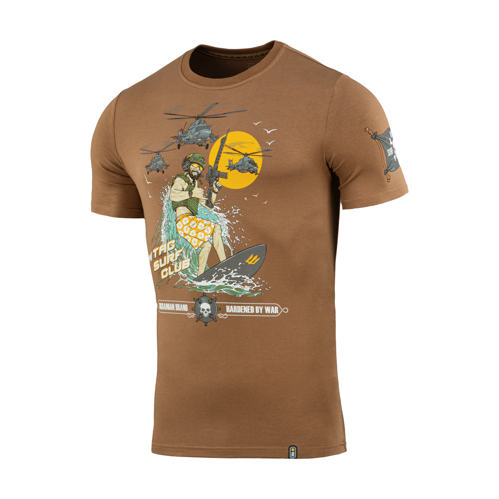Tricou M-Tac Surf Club - Coyote Brown, Bumbac Elastic