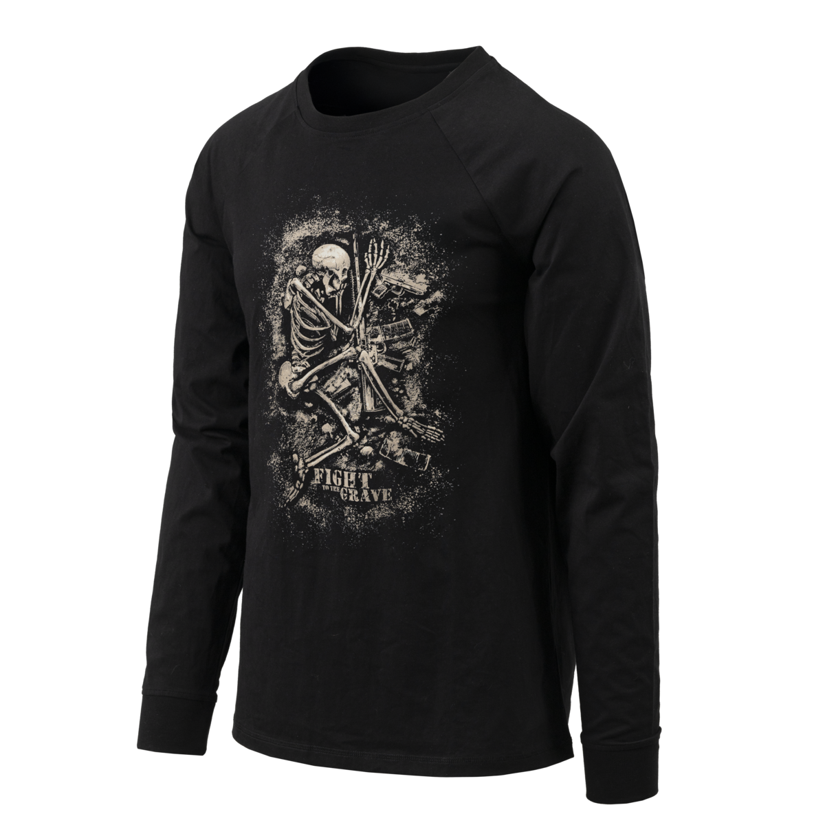 Tricou Mânecă Lungă Helikon-Tex Fight to the Grave Negru Bumbac