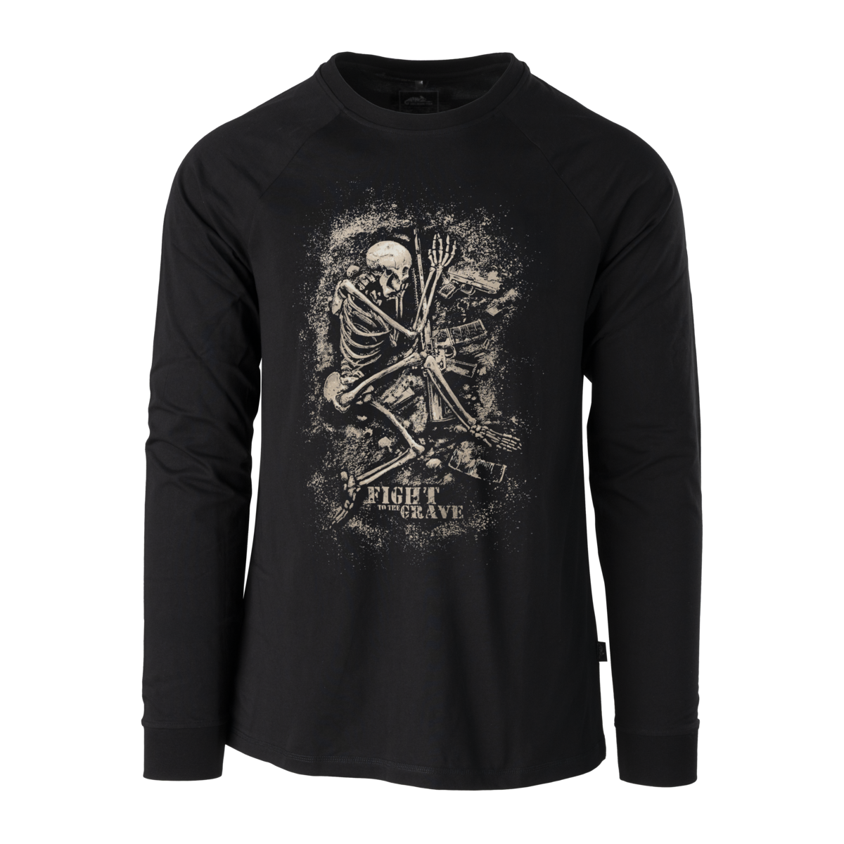 Tricou Mânecă Lungă Helikon-Tex Fight to the Grave Negru Bumbac