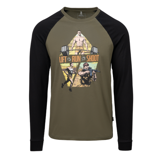 Tricou Mânecă Lungă Helikon-Tex "Lift, Run, Shoot" Olive Green