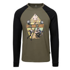 Tricou Mânecă Lungă Helikon-Tex "Lift, Run, Shoot" Olive Green