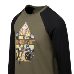 Tricou Mânecă Lungă Helikon-Tex "Lift, Run, Shoot" Olive Green