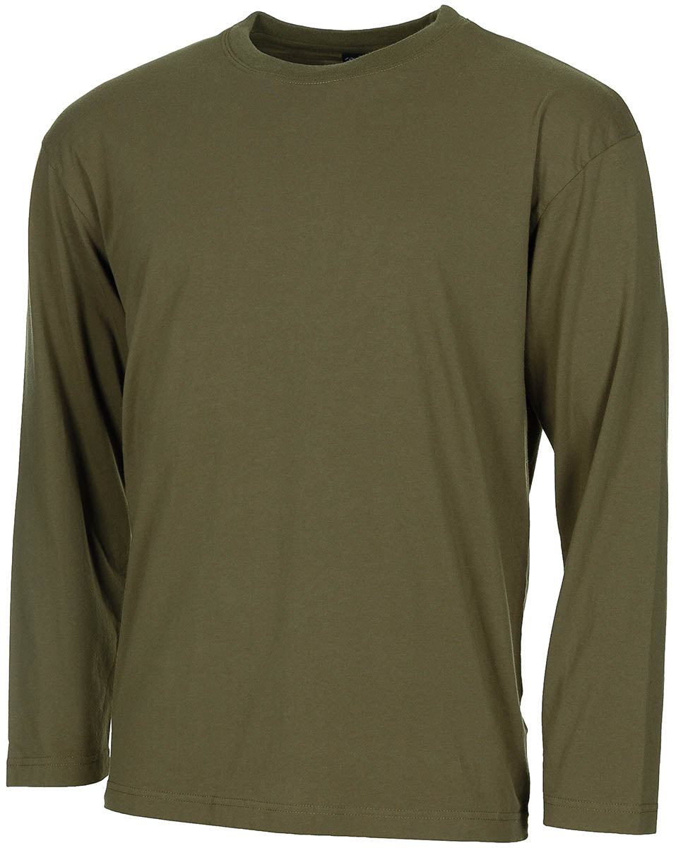 Tricou Mânecă Lungă US Oliv MFH - 100% Bumbac, 170g/m²
