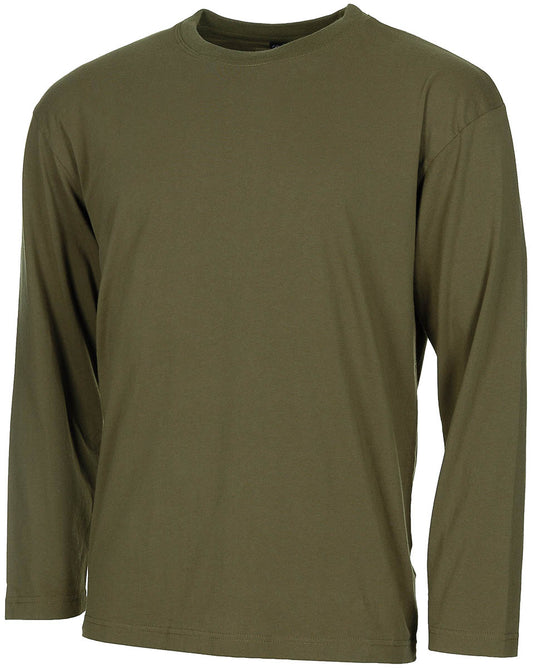 Tricou Mânecă Lungă US Oliv MFH - 100% Bumbac, 170g/m²