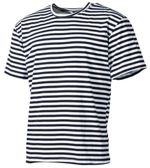 Tricou Marin Rus Alb-Albastru MFH - 100% Bumbac, 160g/m²