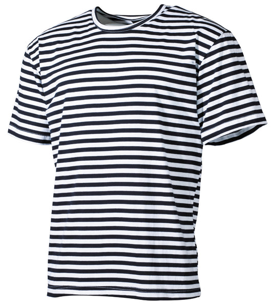 Tricou Marin Rus Alb-Albastru MFH - 100% Bumbac, 160g/m²
