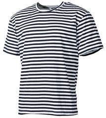 Tricou Marin Rus Alb-Albastru MFH - 100% Bumbac, 160g/m²