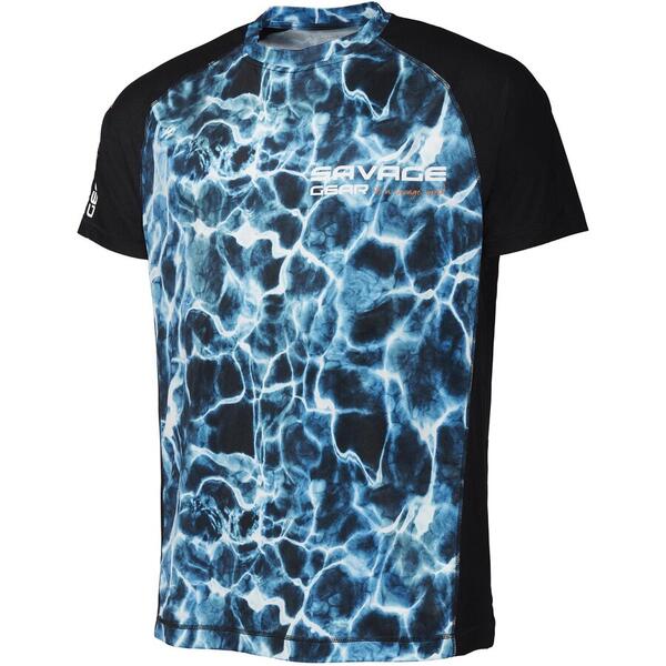 Tricou Marine UV Sea Blue Savage Gear - Protecție Solară, Respirabil