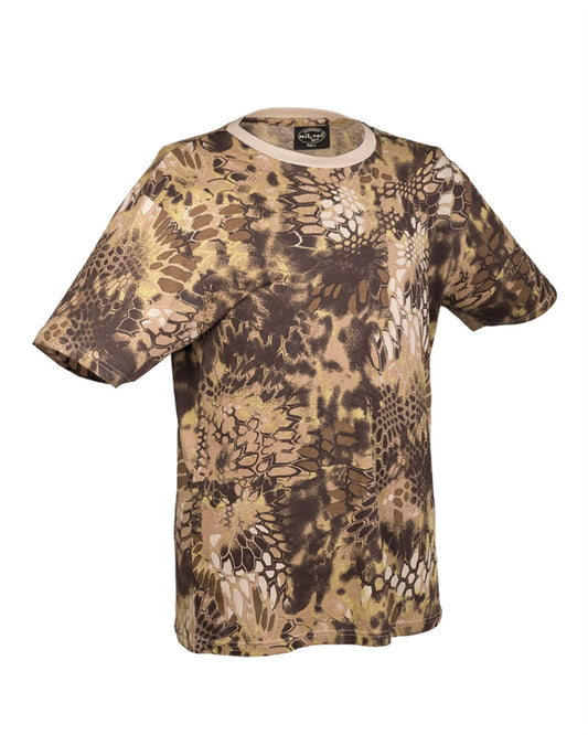 Tricou Mil-Tec – 100% Bumbac, 140–145 g/m², Camuflaj Mandra Tan