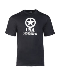 Tricou Mil-Tec Allied Star – 100% Bumbac, 145 g/m², Negru