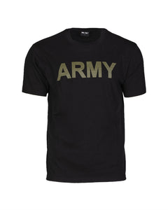 Tricou Mil-Tec Army – 100% Bumbac, 145 g/m², Negru