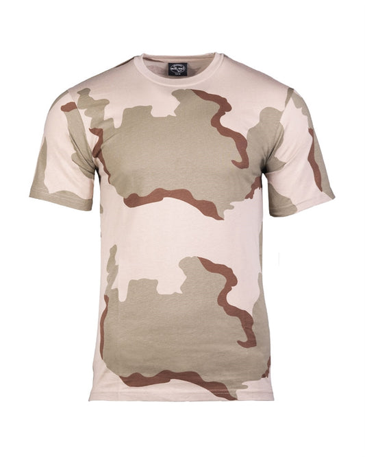 Tricou Mil-Tec Camuflaj Desert 3 Culori – 100% Bumbac, 145 g/m²