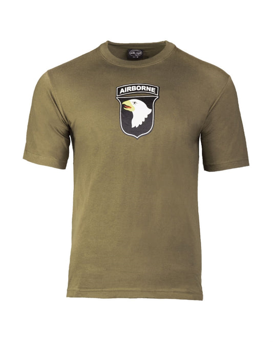 Tricou Mil-Tec Divizia 101 Aeropurtată – 100% Bumbac, Oliv