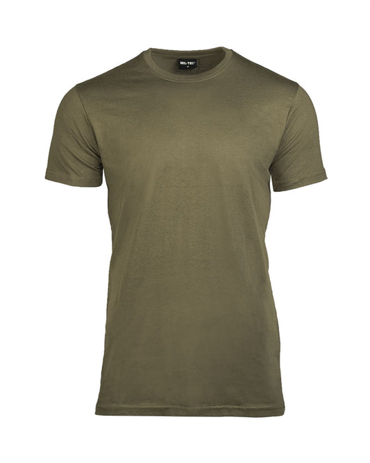 Tricou Mil-Tec US Style – 100% Bumbac, 145 g/m², Gri-Oliv