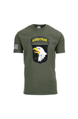 Tricou Militar 101st Airborne USA Fostex WWII Series – Bumbac 100%, Screaming Eagles, Verde Oliv