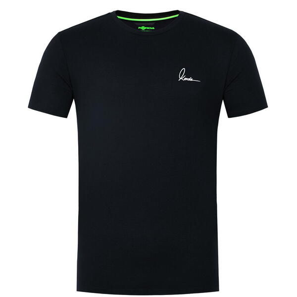 Tricou Minimal Tee Korda - Negru, Bumbac, Confort Pescuit - 1