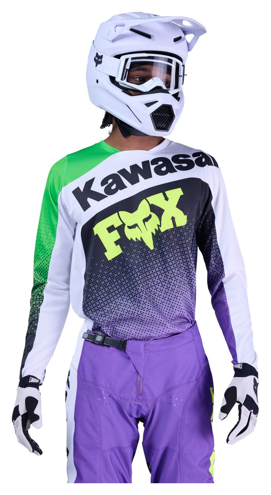 Tricou Motocross 180 Kawasaki Fox - Confort Răcoros & Respirabil