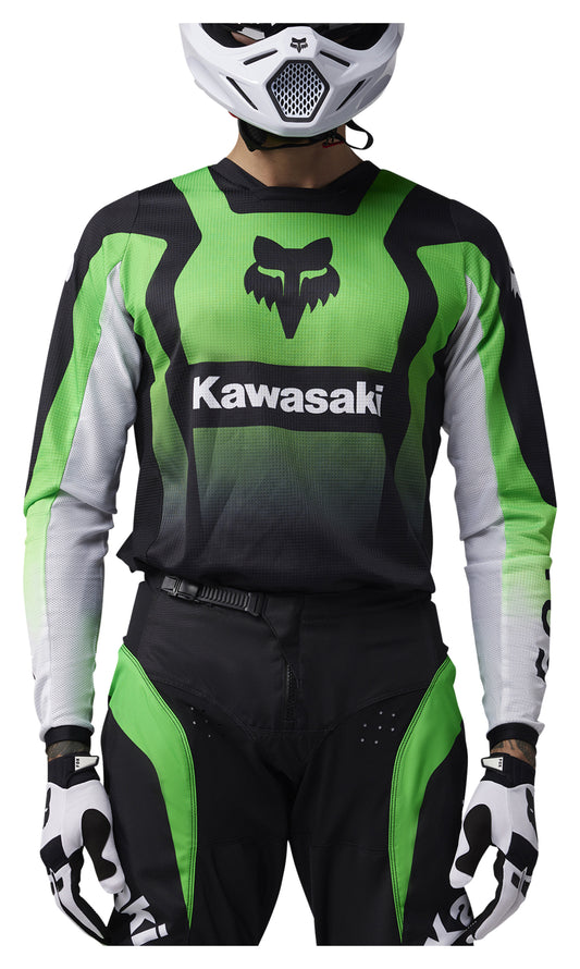 Tricou Motocross Kawasaki Fox 180 - Respirabil și Confortabil