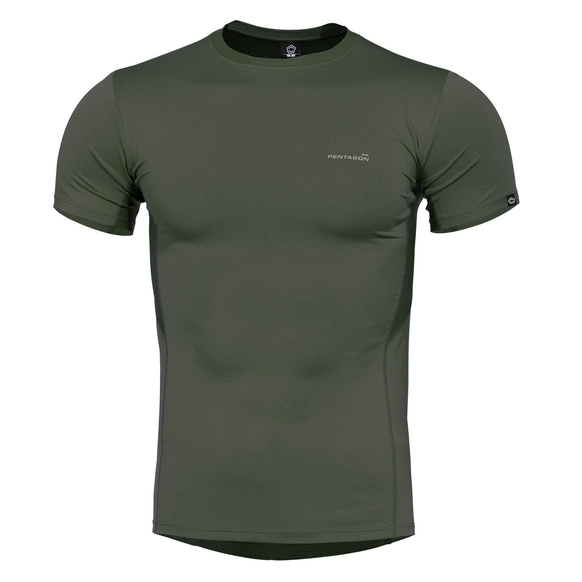Tricou Pentagon Apollo Tac-Fresh – 92% Poliester, Elastan, Slim Fit, Camo Green