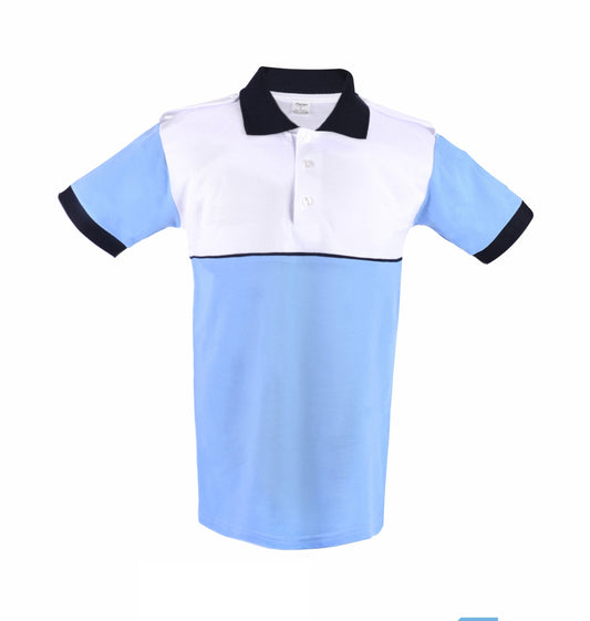 Tricou Polo Combat Damă Alb/Bleu - Confort și Stil Profesional