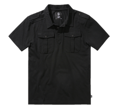 Tricou Polo Jon Short Sleeve Negru Brandit - Confort Tactic Zilnic