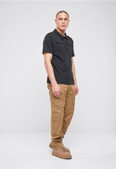 Tricou Polo Jon Short Sleeve Negru Brandit - Confort Tactic Zilnic