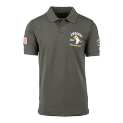 Tricou Polo Militar 101st Airborne “Screaming Eagles” Fostex – Bumbac 100%, Verde Oliv