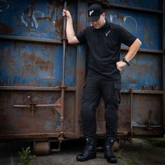 Tricou Polo Securitate V-logo Negru Fostex Garments® - Profesionalism și Confort Tactic