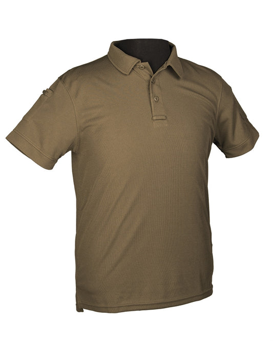 Tricou Polo Tactic Mil-Tec QuickDry – 100% Poliester, Panou Velcro, Oliv