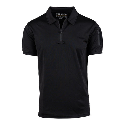 Tricou Polo Tactical Zip Quick Dry Negru - Performanță Rapidă, Confort Maxim