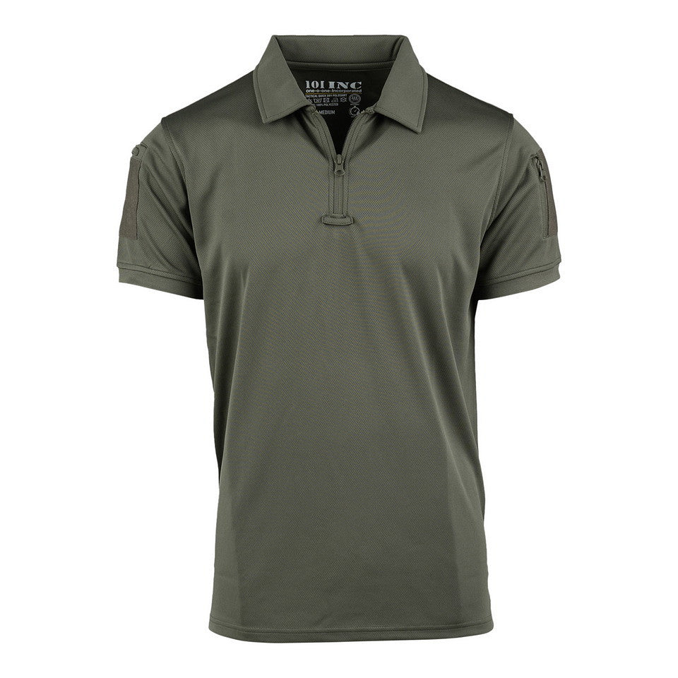 Tricou Polo Tactical Zip Quick Dry Ranger Green - Confort Rapid și Agilitate