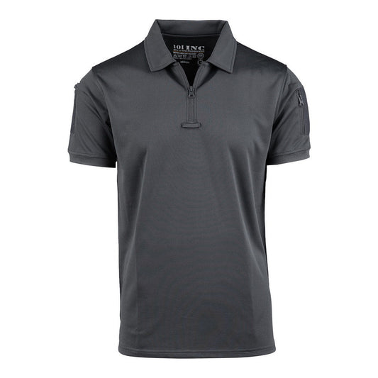Tricou Polo Tactical Zip Quick Dry Wolf Grey - Performanță și Confort Superior