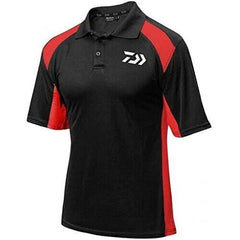 Tricou Polo Tournament Daiwa - Negru/Roșu, Confort & Stil Pescuit